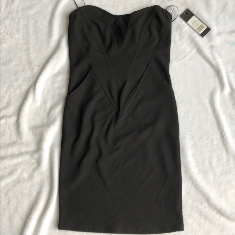 Akira black dress with mesh cutout
